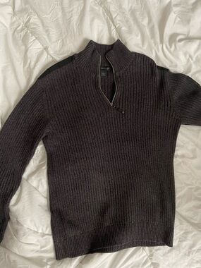 Calvin Klein charcoal ribbed quarter zip sweater